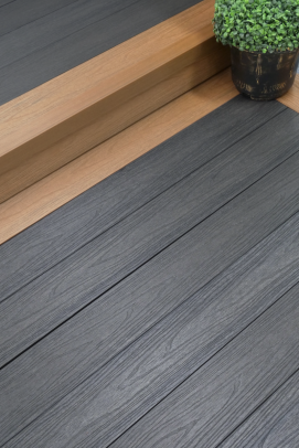 Teak / Dark Grey Co-Ex Composite Decking 3.6m Length